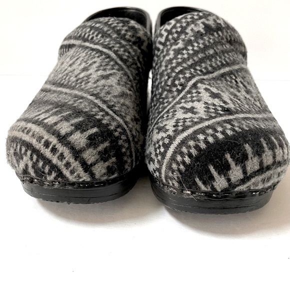 Sanita Women’s Wool Gray Fair Isle Clogs Size EU 41/US 10 - Picture 4 of 11
